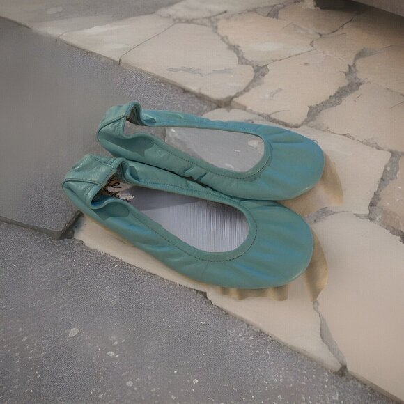 The Storehouse Flats Shoes - The Storehouse Ballet flats 7 Leather Upper Aqua blue Foldable Leather